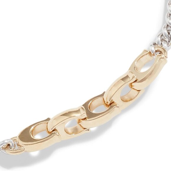 Women's Brass Mixed Chain Bracelet Curb Chain Toggle Closure Jewelry Gift - Picture 3 of 4